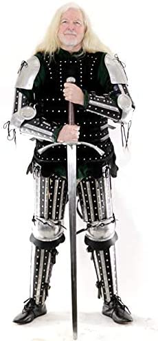 Mythrojan C55 XIV Century Medieval Reenactment, SCA IMCF &amp; HMB Splint Armour/Armor Dueling Splinted Lower Leg Guard Multicoloured