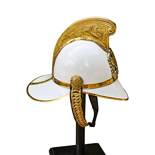 Mythrojan Fireman Fire Fighter Helmet NSW Fire Brigade Rider Larp - White Finish