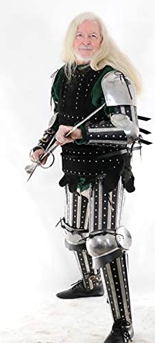 Mythrojan Medieval Splinted Plate Armor Carbon Steel Real Adult Size Set Viking Crusader Costume for Men Women | Battle Ready