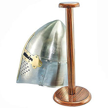 mythrojan-wooden-helmet-stand-solid-medieval-roman-viking-helmet-display-stand-mask-display-templar-spartan-cosplay-larp-knight-stand-brown