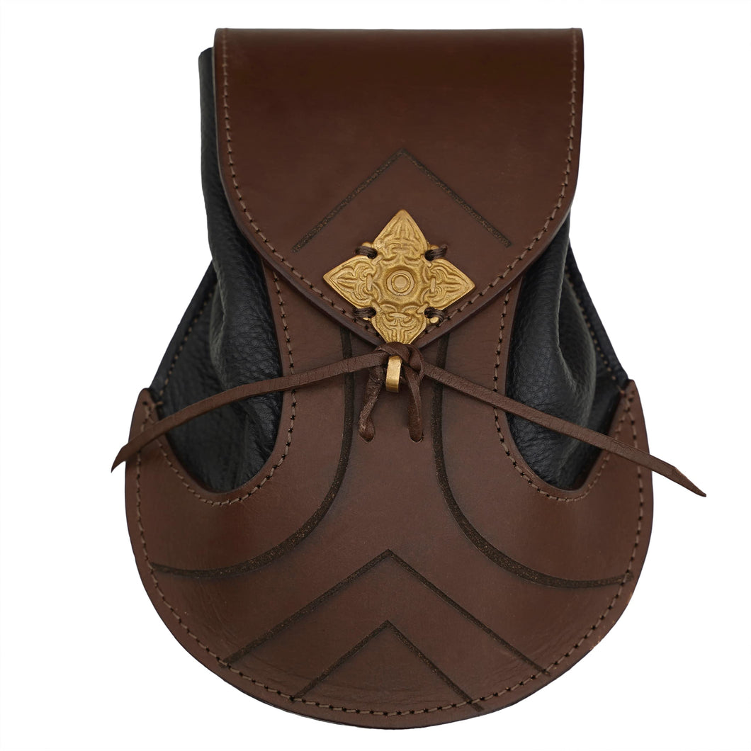 Mythrojan Elven Leather bag : ideal for LARP, cosplay, elvish costume & dark elf outfit
