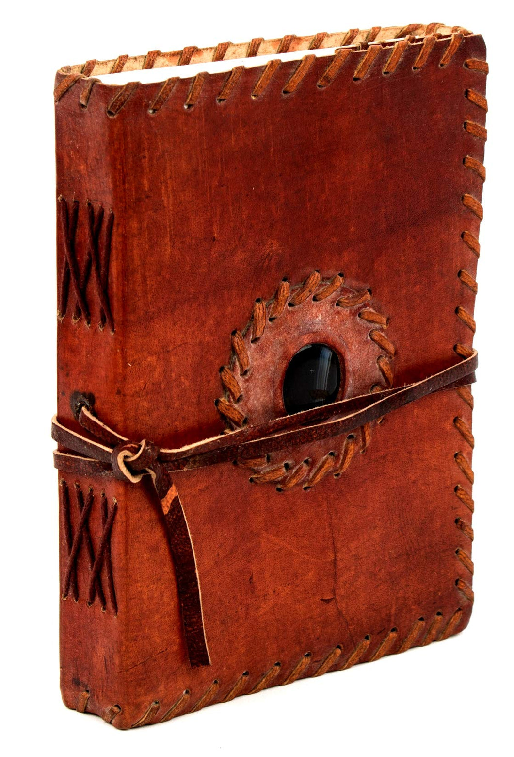 Mythrojan Leather Vintage Handmade Fantasy Flap Stone Edges DND Diary Journal