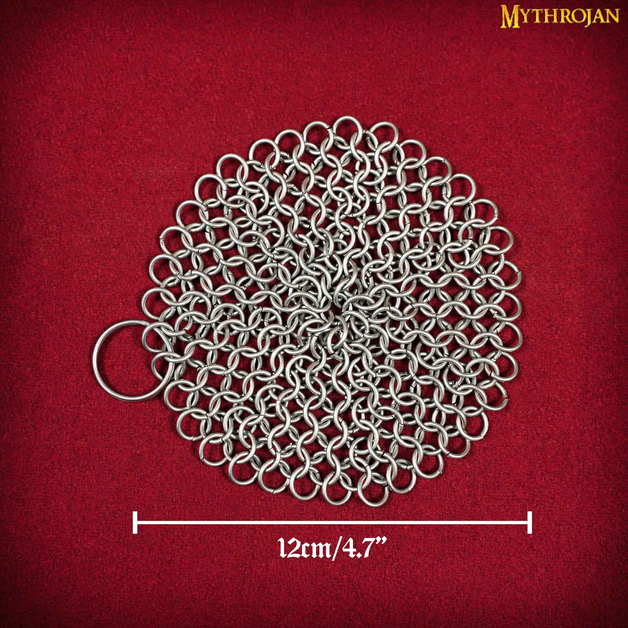 Mythrojan Chainmail Round Stainless Steel Scrubber, Ideal for Cleaning